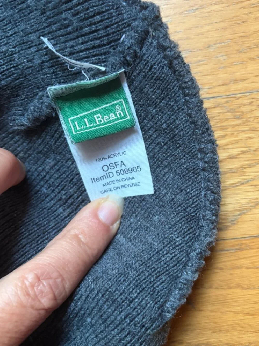 L.L.Bean Adult L.L.Beanie Cuffed Design Gray Acrylic